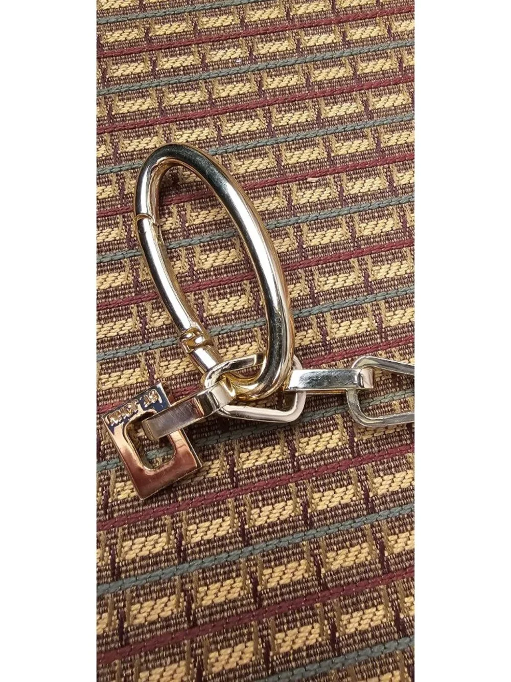 St. John Gold Chain & Navy Leather Belt 35 Inches